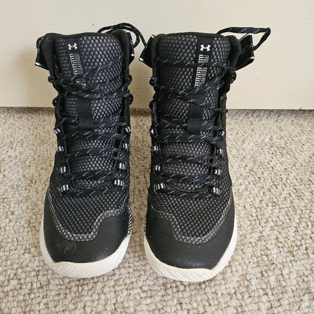 Under Armour Black and White High-Top Sneakers